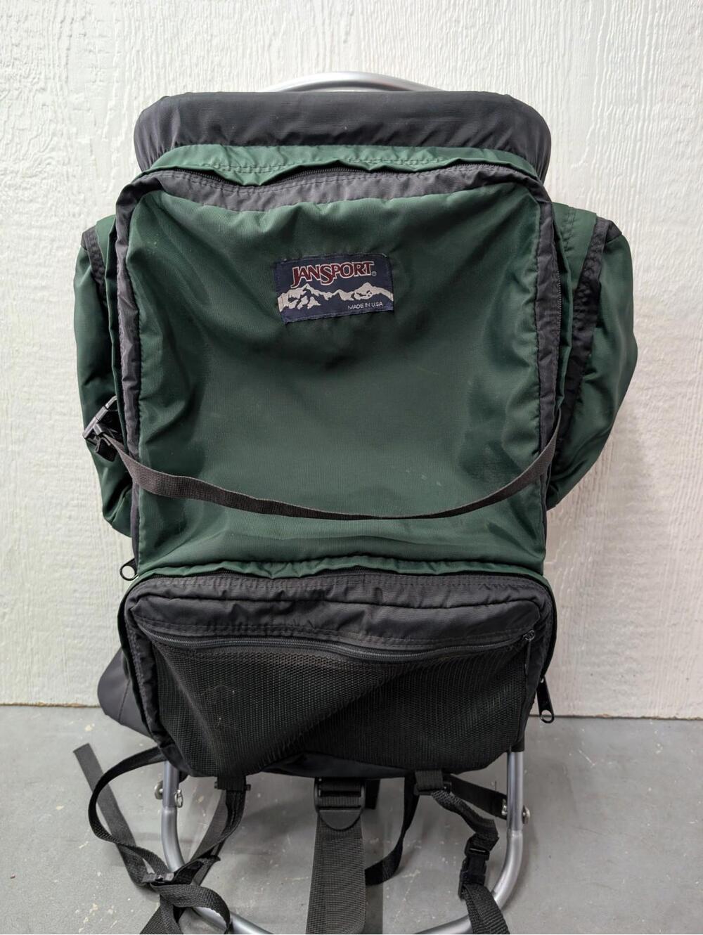 Vintage Jansport External Metal Frame Green Camping Hiking Backpack Gorpcore